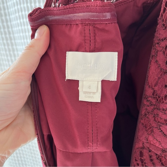 J. Crew Pamela Maxi Dress in Leavers Lace Dark Wine - Picture 10 of 12